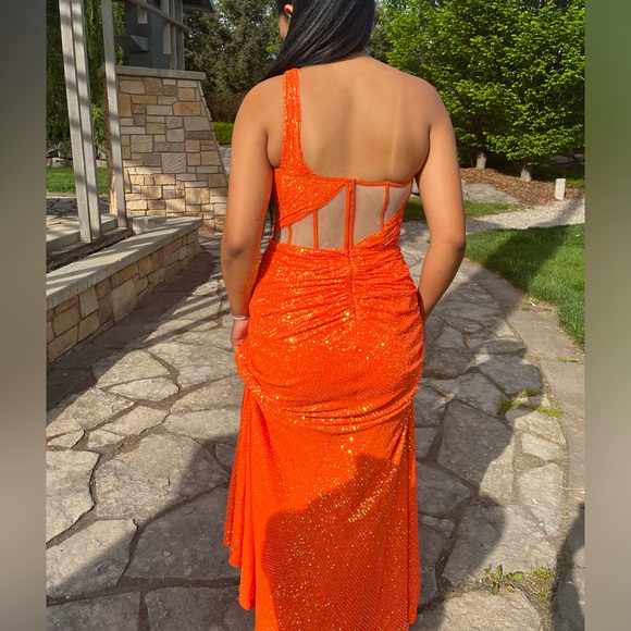 Orange Prom Dress with Corset - Picture 2 of 3